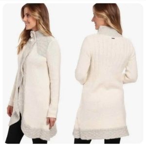 Women’s Prana Cream Angelica Duster Knit Tunic Cardigan Sweater Size Large